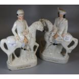 Pair of 19th Century Staffordshire Pottery Flatback figures, 'Huntsmen' (2) (B.P. 21% + VAT)