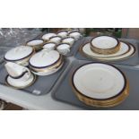 Four trays of Coalport 'Elite Royale' part dinnerware to include: 6 dinner plates, 6 2 handled