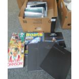 Box of assorted books, many about watches, some sporting, price list for Breitling 1884, Morris