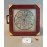 Sewills Sealord mahogany cased and brass mounted ships chronometer with brass recessed handles. With
