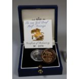 A Queen Elizabeth II 1994 gold half sovereign set in a 9ct gold ring mount. Ring size R. Approx