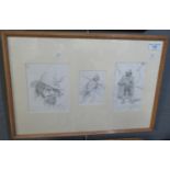 Continental school, three portrait studies of a brigand, indistinctly signed ,possibly Giuseppe