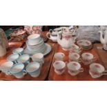 Two trays of china: Paragon 'Elizabeth Rose' coffee set, to include 6 cups and saucers, coffee