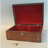 19th century rosewood and mother of pearl inlaid ladies work box. (B.P. 21% + VAT)