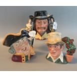 3 Royal Doulton character jugs to include: The Gardner, King Charles I and Town Crier (3) (B.P.