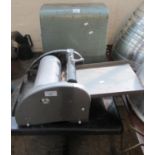 Hand operated Gestetner type printing machine, and another similar with metal cover. (B.P. 21% +