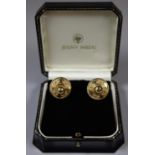 A pair of 18ct gold earrings in Jenny Wren Box. Approx weight 10.7g. (B.P. 21% + VAT)