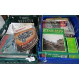 Two boxes of train magazines, The Aeroplane magazine dating from the 1950s, British Railways