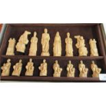Sac Ltd. hand crafted chess pieces, probably resin, Arthurian figures (Kings being approx. 14cm