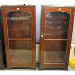 Pair of Victorian mahogany single glazed display cabinets on bracket feet. (2) (B.P. 21% + VAT)