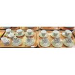 Three trays of assorted china to include: 12 Royal Tuscan 'Concerto' coffee cups with 11 saucers and