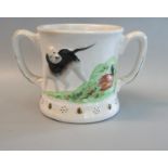 Reproduction pottery frog mug depicting hunting dogs with dead game. (B.P. 21% + VAT)