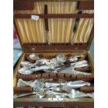 Boxed set of Grenadier stainless steel cutlery with decorative handles and original key to the