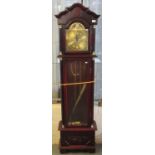 Reproduction mahogany finish long case clock marked Daniel Dakota. (B.P. 21% + VAT)