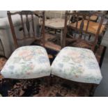 Pair of Edwardian walnut bedroom chairs. (2) (B.P. 21% + VAT)