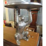 Modern silver finish monkey lamp table. (B.P. 21% + VAT)