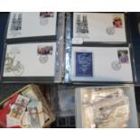 Box with all world collection of mint and used stamps in albums, small boxes and packets including