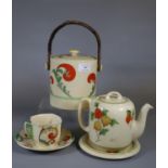 Collection of Royal Doulton 'Gem' D5285 items to include teapot on stand, cup and saucer, and