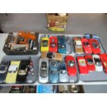 5 trays of Maisto, Corgi and other model vehicles, motorbikes etc. together with a box of items to
