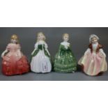 Four Royal Doulton china figurines to include 'Belle', 'Penny', 'Dinky Do', and 'Rose'. (4) (B.P.