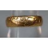 22ct gold wedding ring. Ring size L. Approx weight 5.5g. (B.P. 21% + VAT)