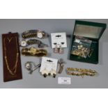 A collection of costume jewellery and watches. (B.P. 21% + VAT)