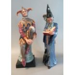 Two Royal Doulton bone china figurines 'The Jester' and 'The Wizard'. (2) (B.P. 21% + VAT)