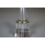 9ct gold emerald and diamond ring. Ring size N. Approx weight 2.3g. (B.P. 21% + VAT)