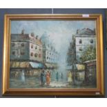 Burnett, Parisian street scene, signed, oils on board. 41 x 50cm approx. Framed. (B.P. 21% + VAT)