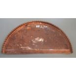 19th century half moon beaten copper tray with waved edge. (B.P. 21% + VAT)