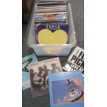 Box of vinyl LP records 33rpm, mostly from 1980s to include: Dire Straits 'Brothers in Arms',
