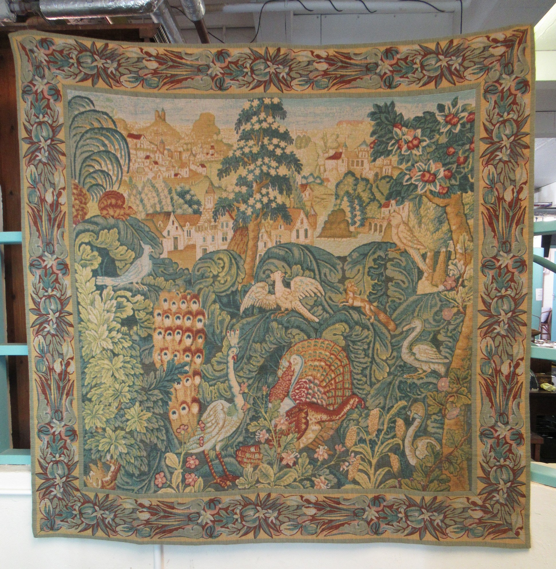 16th century style wall hanging tapestry, from a series of ten known as 'les Verduras D'angland de