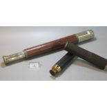 Ross of London single drawer silver plated and leather telescope together with a small 3 drawer