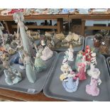 Two trays of various figurines to include: Coalport 'Lady Rose', 'Lady Grace', 'Lady Eliza', 'Lady