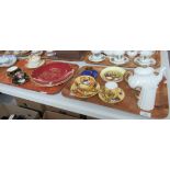 2 Trays of assorted china, to include: Aynsley 'Orchard Gold' small bowls, coffee cup and saucer and