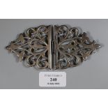 Silver foliate design 2 piece nurses type buckle. (B.P. 21% + VAT)