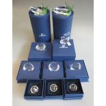 Collection of Swarovski crystal items, to include swan, 'Endangered Wildlife 2008-2010', plaques