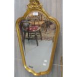 Modern gilt framed, bevel plate mirror, with scroll mount. (B.P. 21% + VAT)