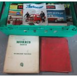 Box containing 'The Motor Magazine' 1950s and '60s including The Morris Minor and the New Hillman