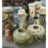 Selection of Art Pottery and ceramics to include: Shelley Art Nouveau black vase with silvered and