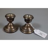 2 similar silver dwarf candlesticks Birmingham hallmarks. (B.P. 21% + VAT)