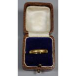 22 ct gold wedding ring. 5.5g approx, size K. Cased. (B.P. 21% + VAT)