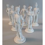 Collection of six Parian Ware type Capodimonte Napoleonic period military figurines to include louis