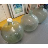 3 vintage glass Carboys. (B.P. 21% + VAT)