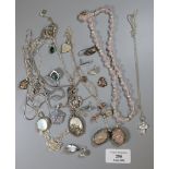 Bag of assorted silver and other costume jewellery. (B.P. 21% + VAT)