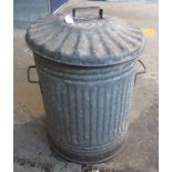Vintage galvanised lidded two handled bin. (B.P. 21% + VAT)