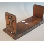 Carved wooden bookends, the end panels decorated with sailing ships. (B.P. 21% + VAT)