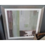 Large framed furnishing print, abstract landscape. 74x70cm approx. Framed. (B.P. 21% + VAT)