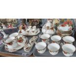 Two trays of Royal Albert 'Old Country Roses' tea ware, to include: six teacups and saucers, six tea