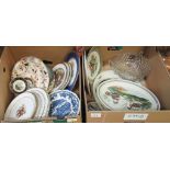 Two boxes of assorted China, to include: Oval Portmeirion 'wood duck', oval plate, oval meat plate